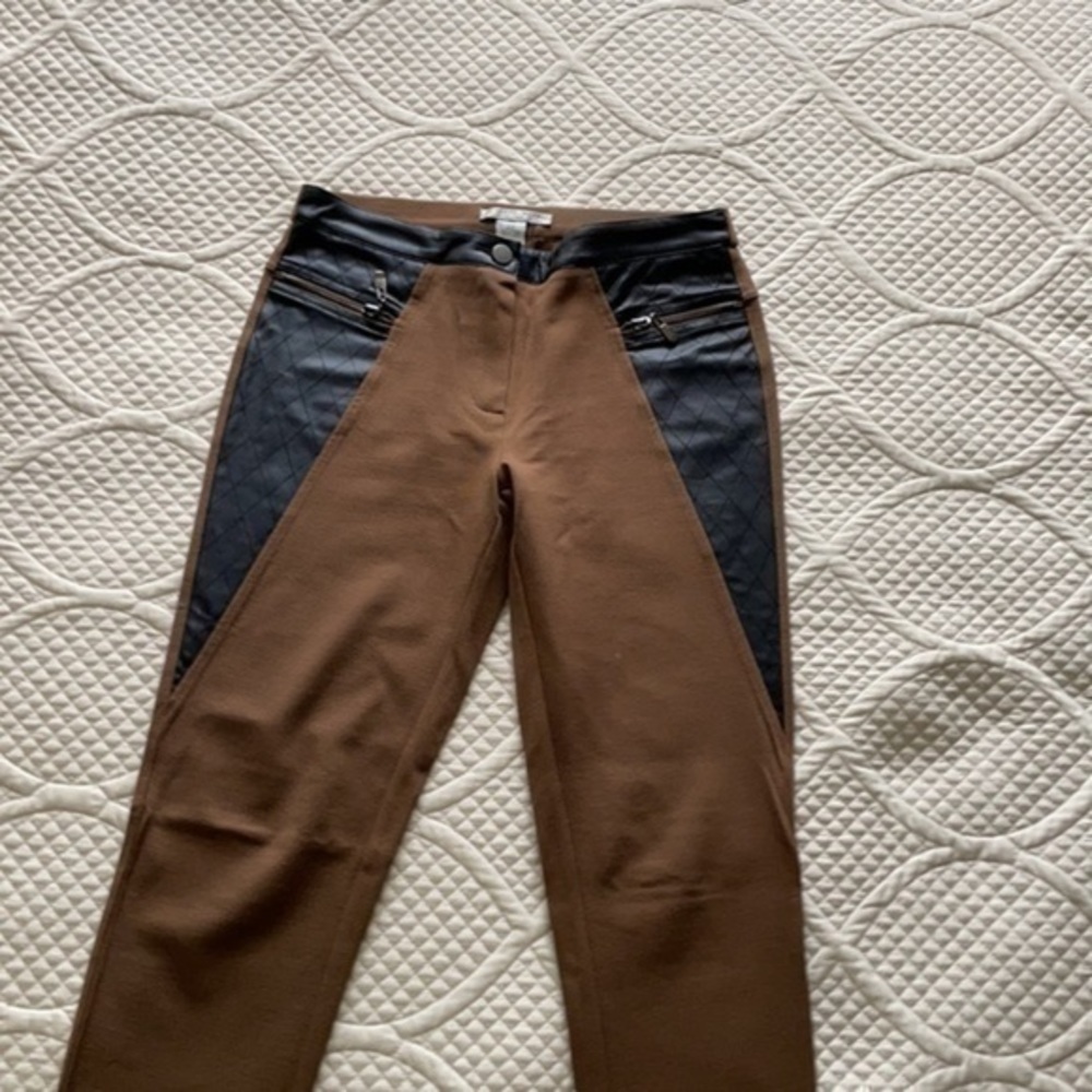 Alberto Makali skinny leather panel pants spandex size small zippered pockets - Picture 4 of 16